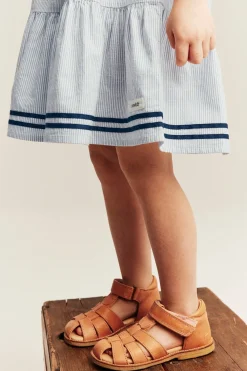 Kids striped dress with puff sleeves