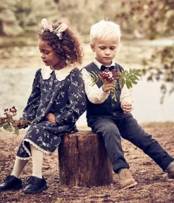 Kids white bow tie shirt