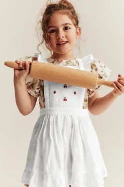 Kids´ white embroidery berry apron