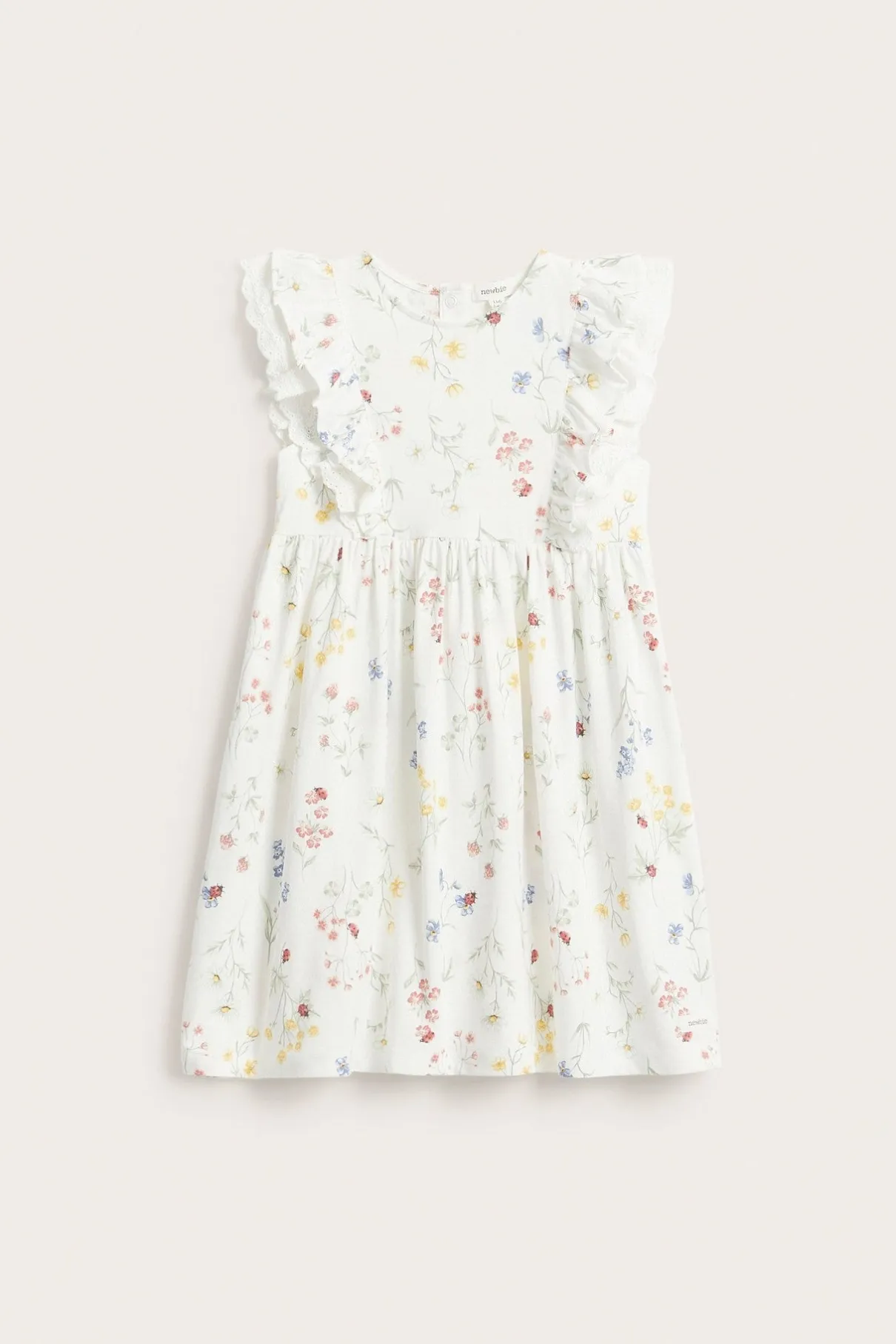 Kids white floral jersey dress