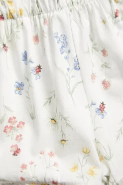 Kids white floral jersey shorts