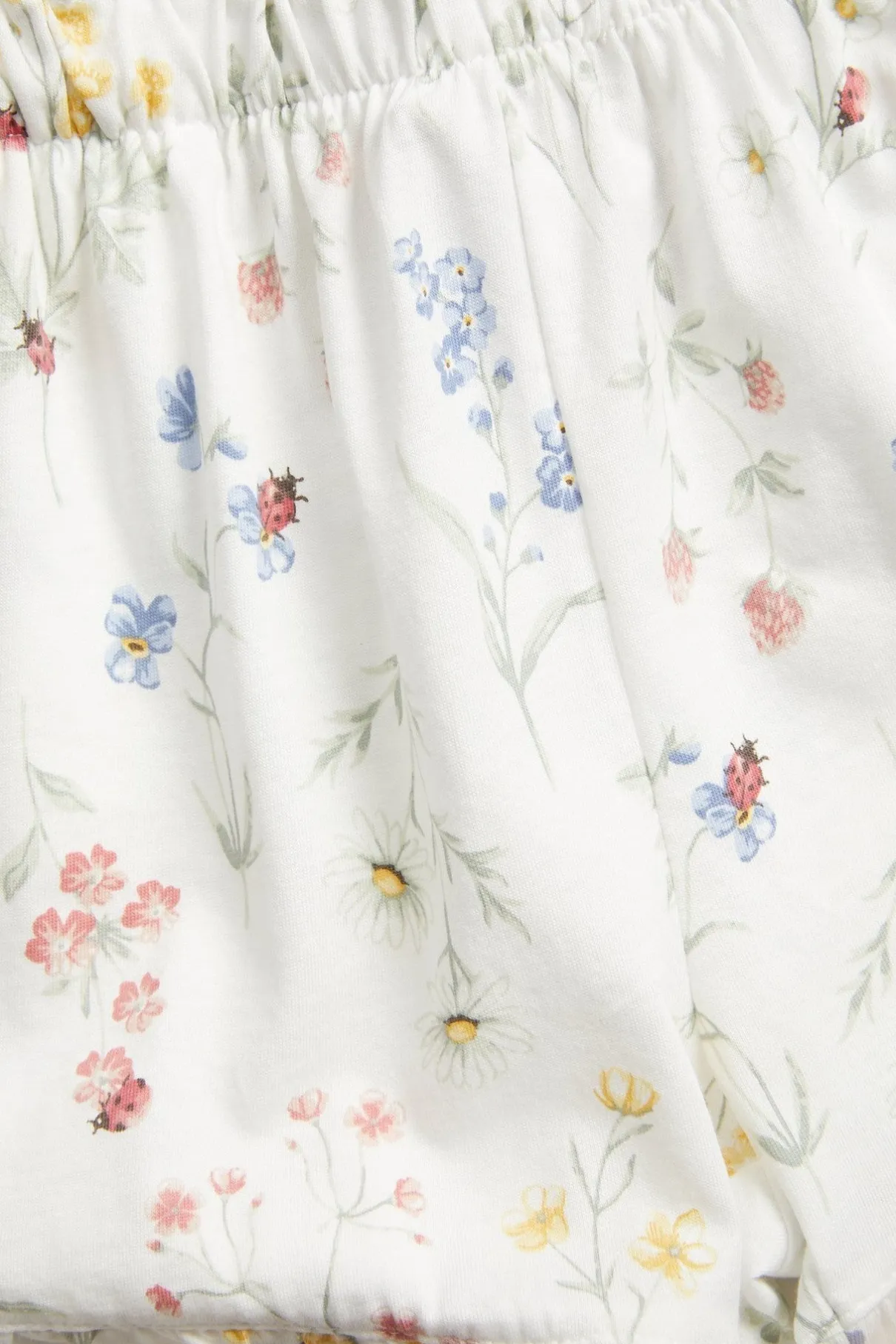 Kids white floral jersey shorts