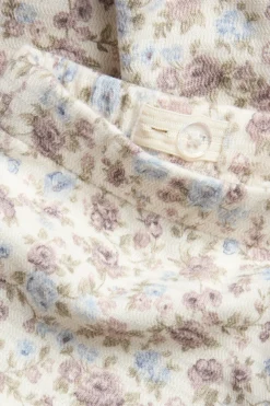 Kids' white floral jersey trousers with frill