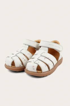 Kids white floral leather strap sandal Hällevik