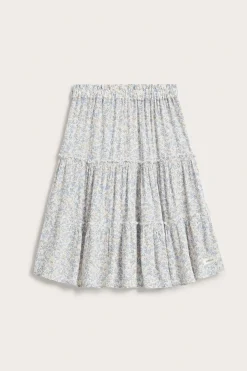 Kids white floral long skirt