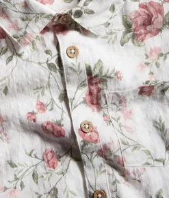 Kids white floral short-sleeved shirt