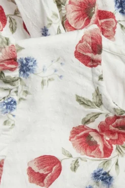 Kids white floral short-sleeved dress