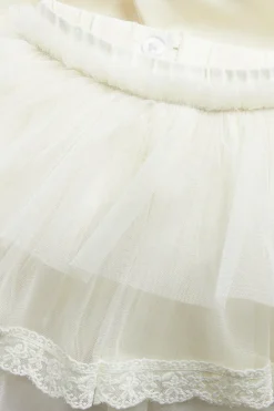 Kids white leggings with tulle skirt