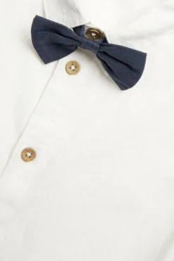 Kids white shirt with collar and bow tie