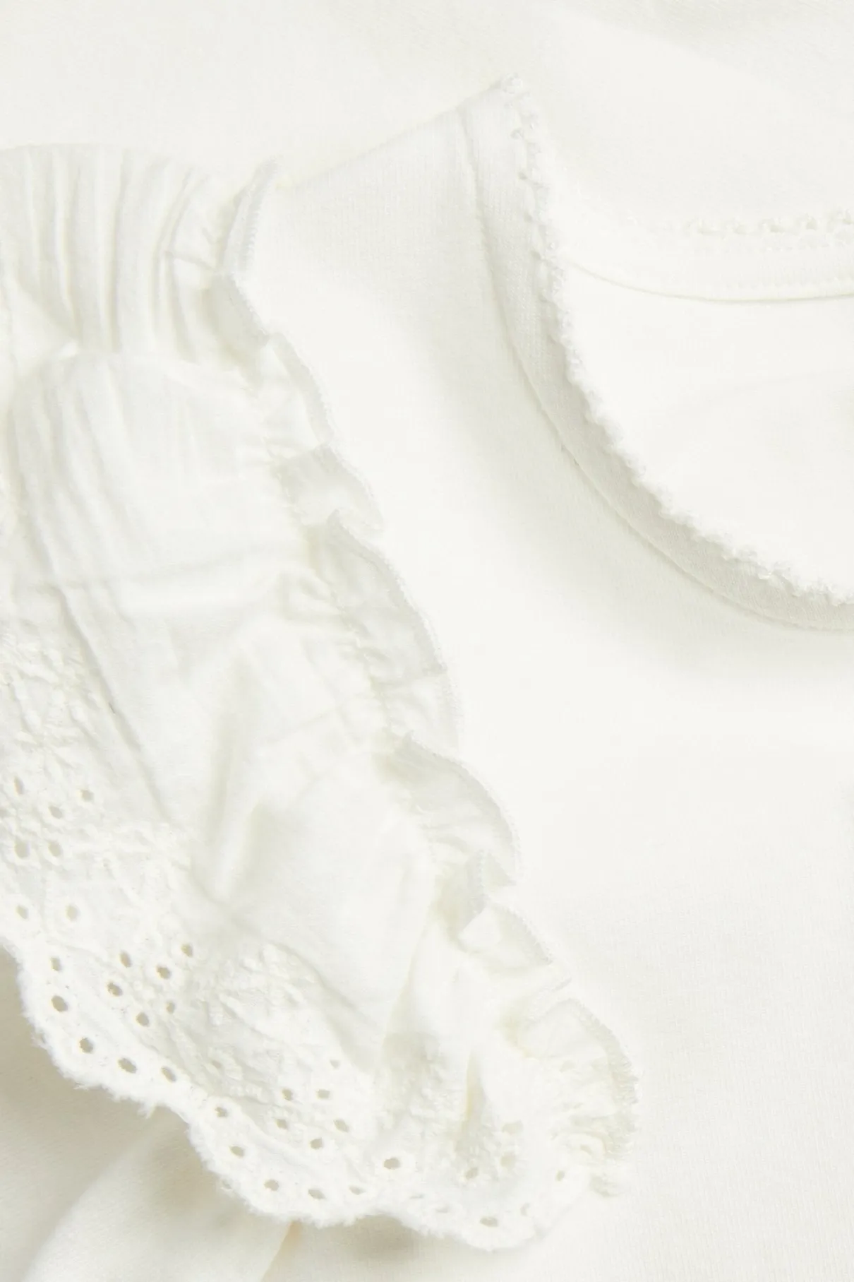 Kids white top with lace ruffle
