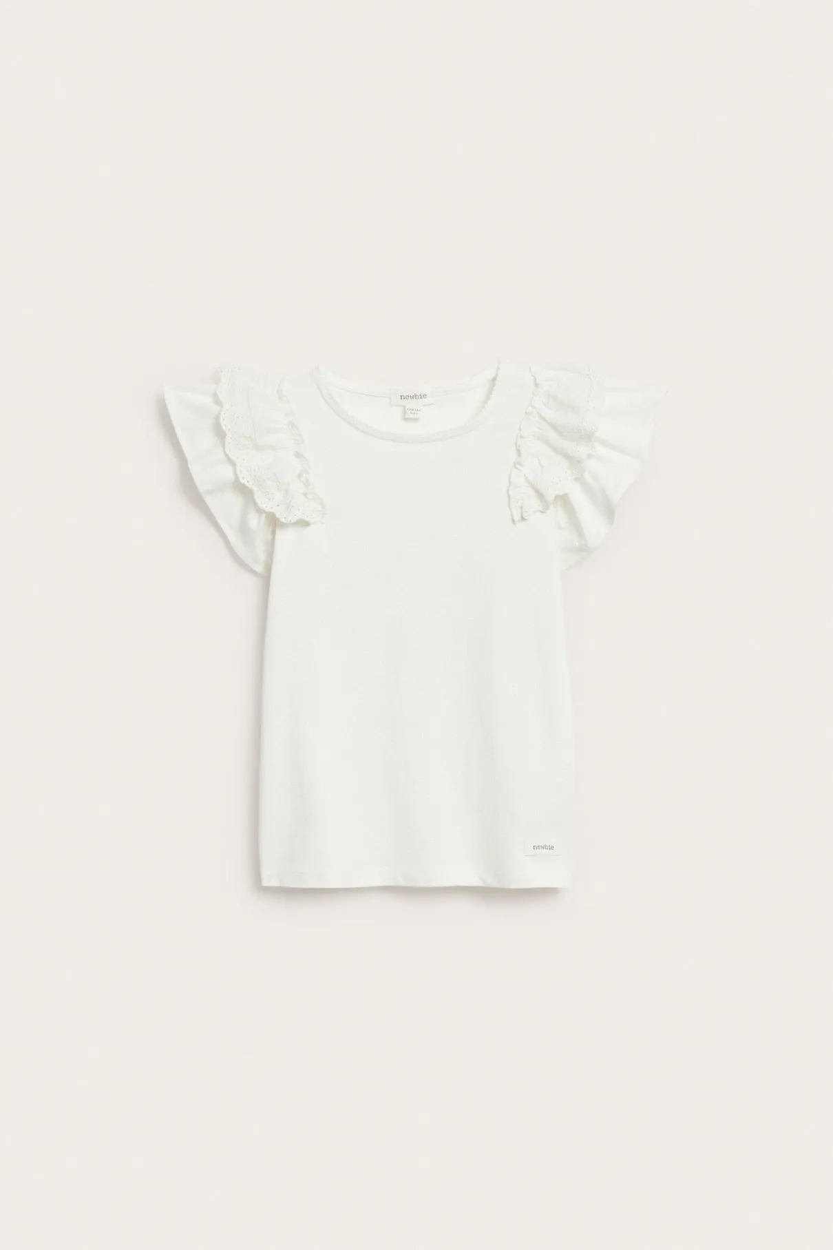 Kids white top with lace ruffle