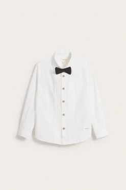 Kids white tuxedo bow tie shirt