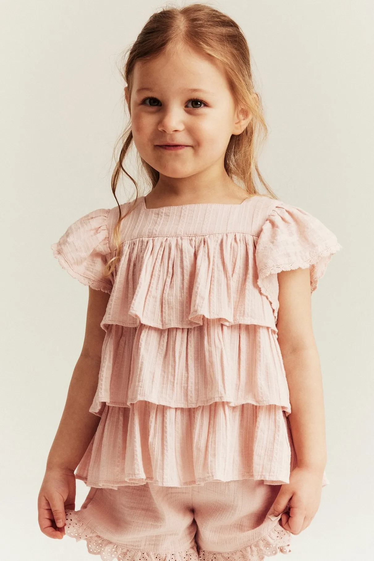 Kids woven blouse with frills