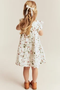 Kids woven wild strawberry dress