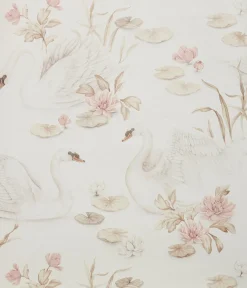 Lily swan beige wallpaper