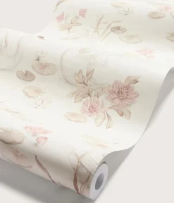 Lily swan beige wallpaper