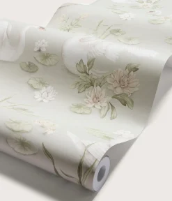 Lily swan green wallpaper