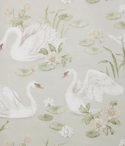 Lily swan green wallpaper