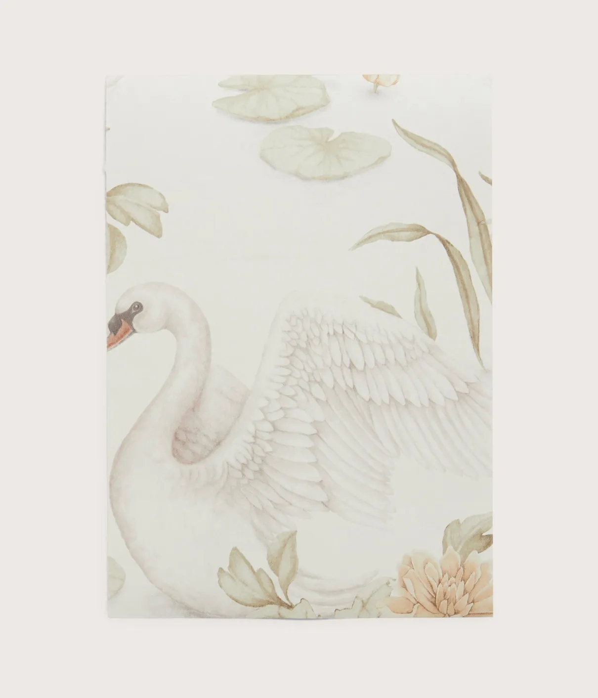 Lily swan white wallpaper sample