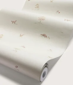 Little Fox beige wallpaper