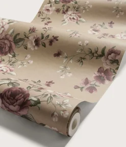 Nomi brown floral wallpaper