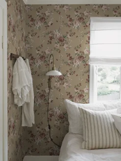 Nomi brown floral wallpaper