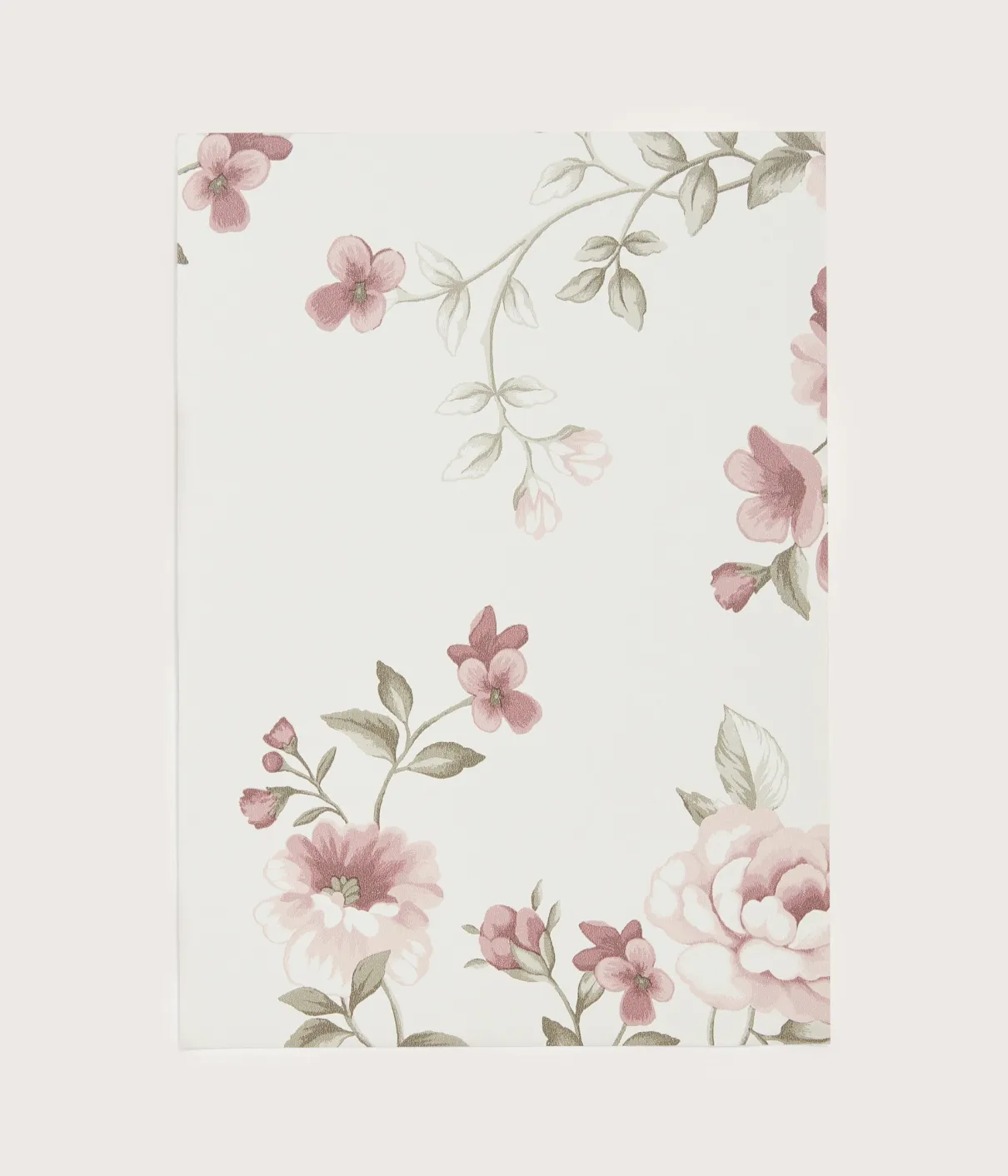 Nomi white floral wallpaper sample