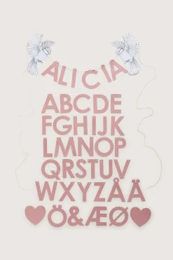 Pink garland with letters