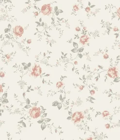 Rose Garden white wallpaper
