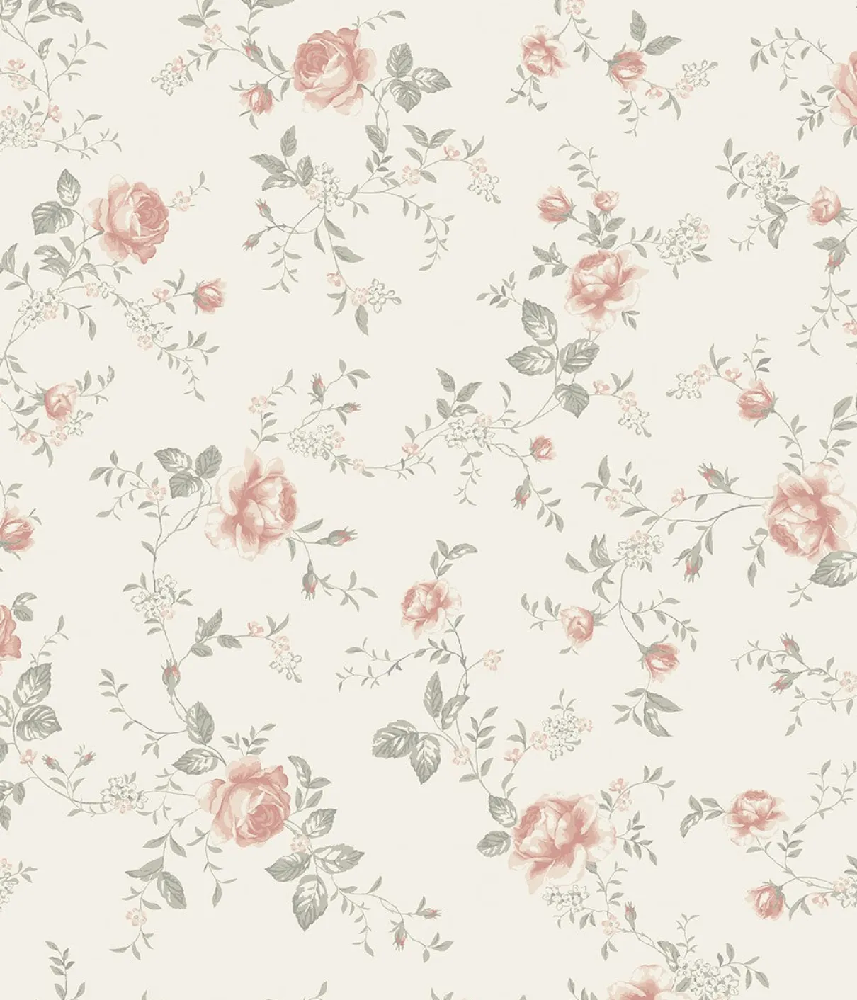 Rose Garden white wallpaper