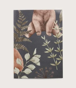 Wild Forest blue fox & bear wallpaper sample