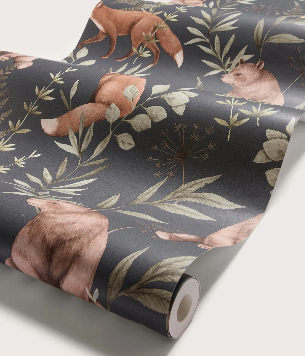 Wild Forest blue fox & bear wallpaper