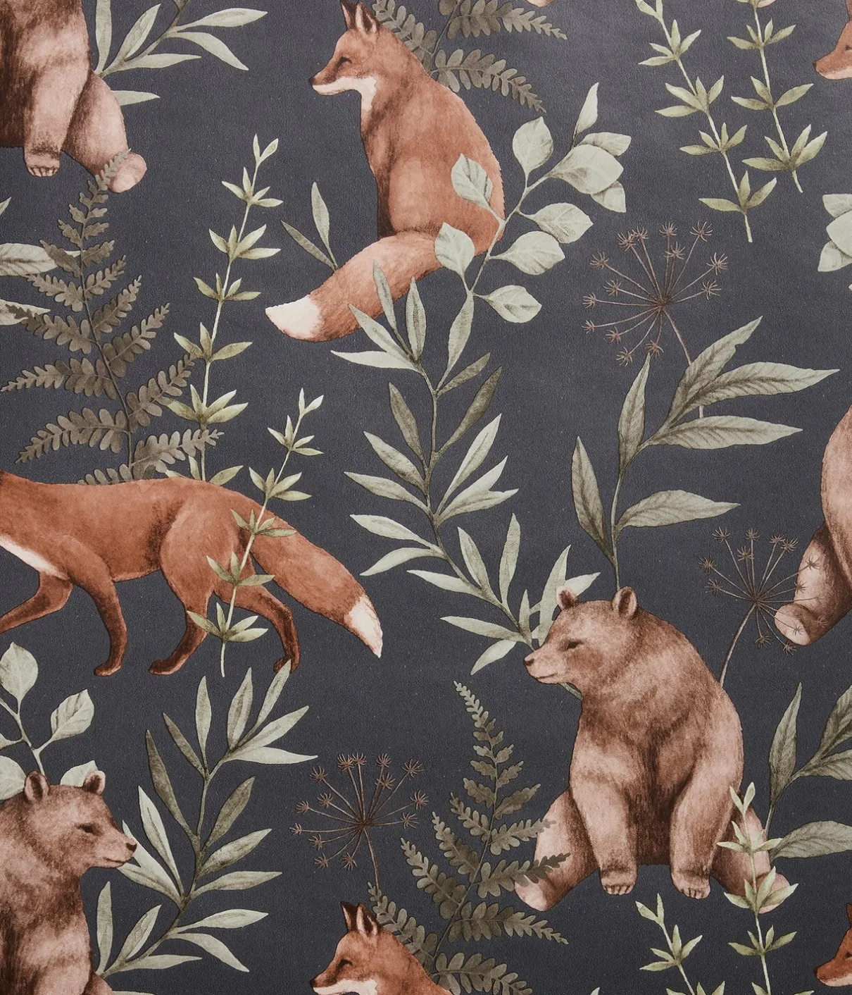 Wild Forest blue fox & bear wallpaper