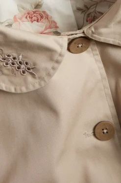 Women's beige short trench coat