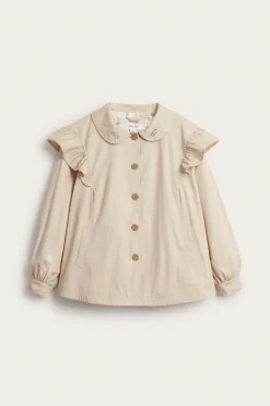 Women's beige short trench coat