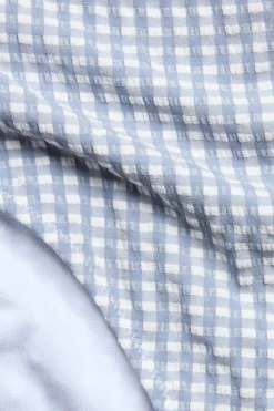 Women's blue checked bikini briefs