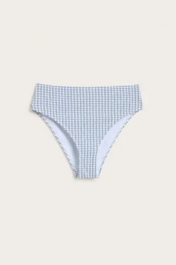 Women's blue checked bikini briefs