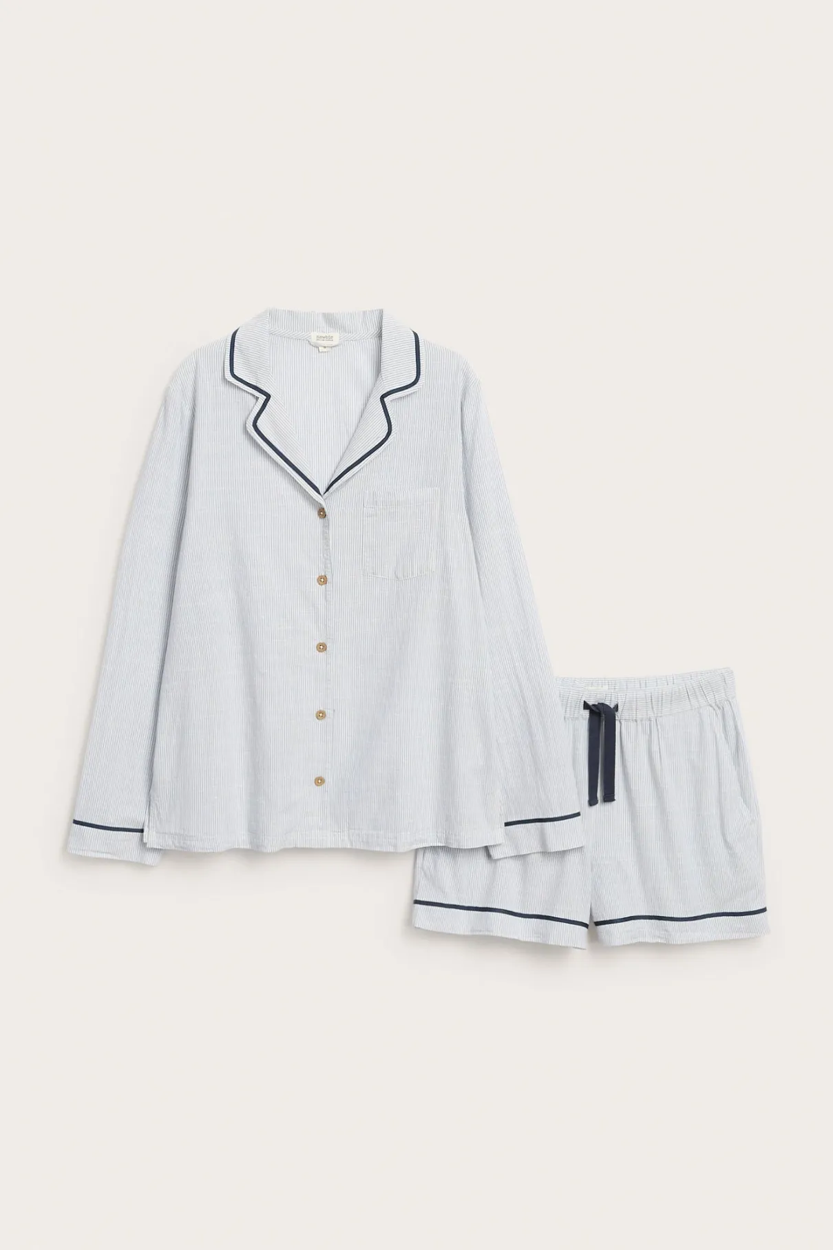 Women's blue striped pyjamas set
