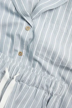 Women's blue striped pyjamas set