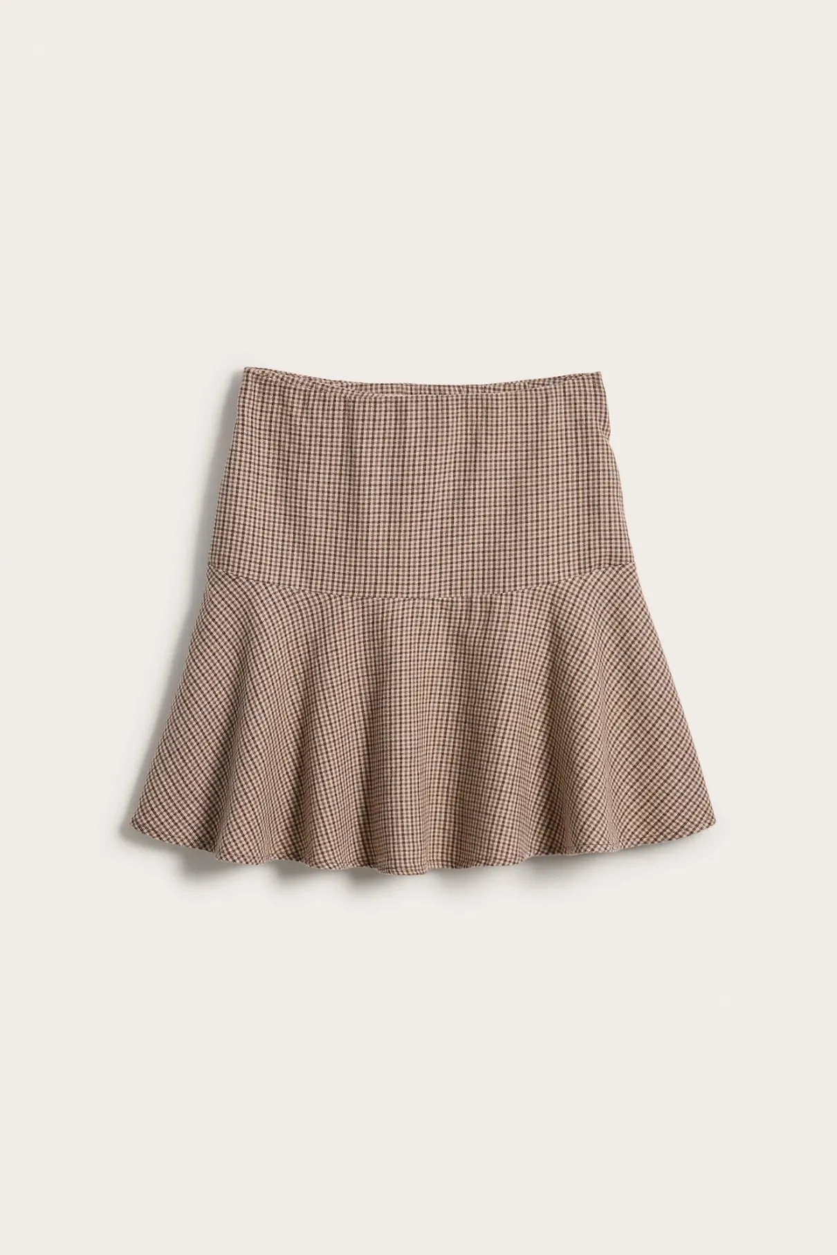 Womens brown checked mini skirt