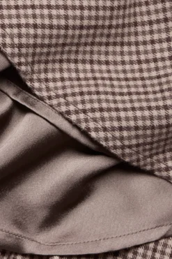 Womens brown checked mini skirt