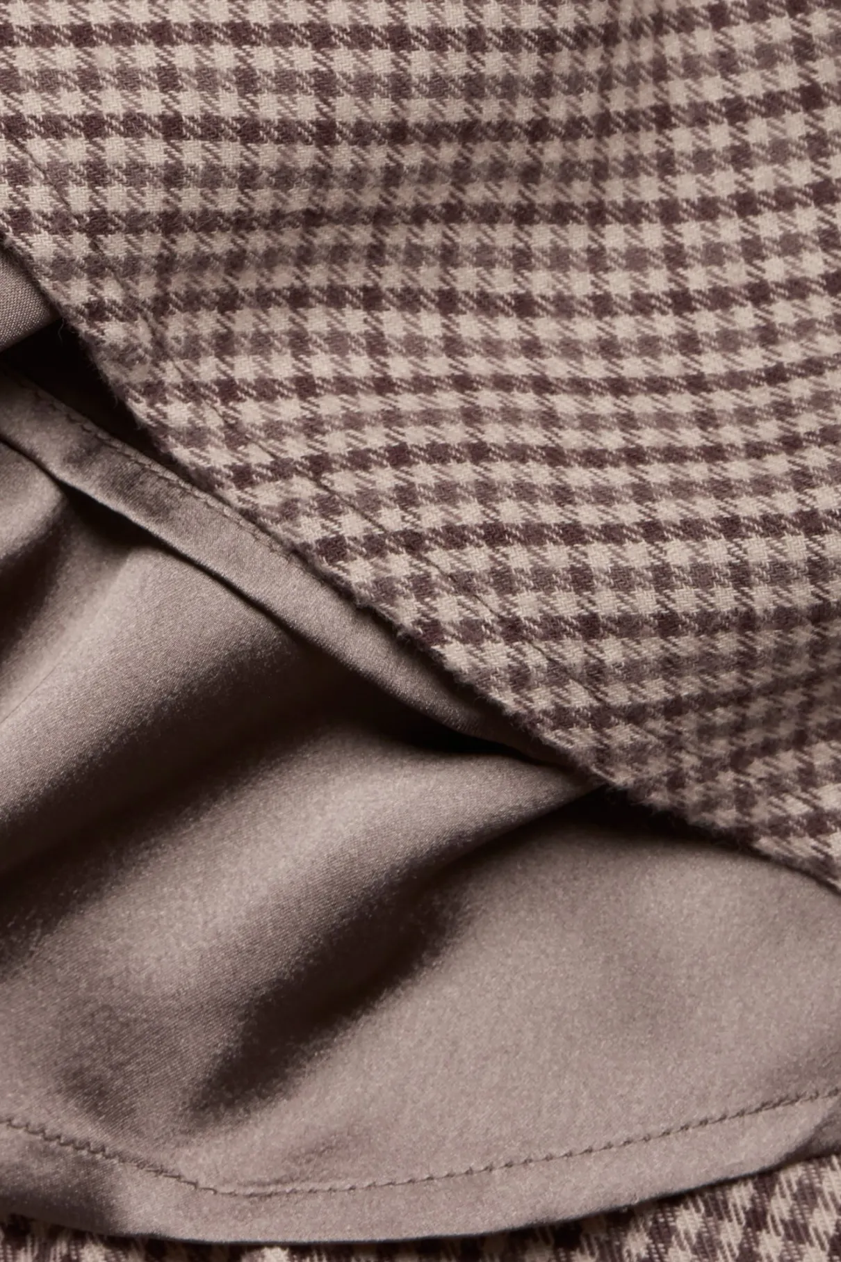 Womens brown checked mini skirt