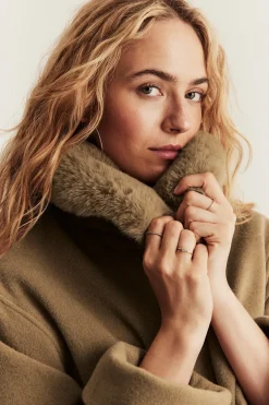 Women's brown wool blended coat