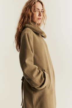 Women's brown wool blended coat