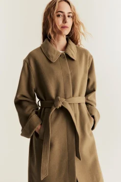 Women's brown wool blended coat