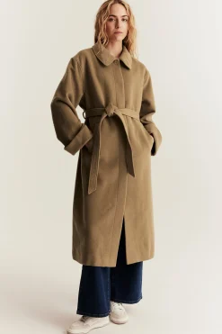 Women's brown wool blended coat
