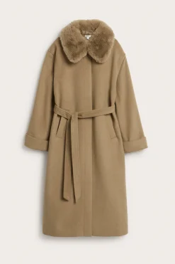 Women's brown wool blended coat