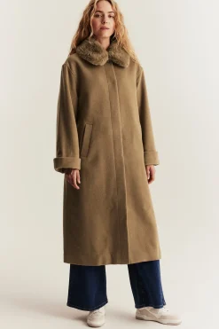 Women's brown wool blended coat