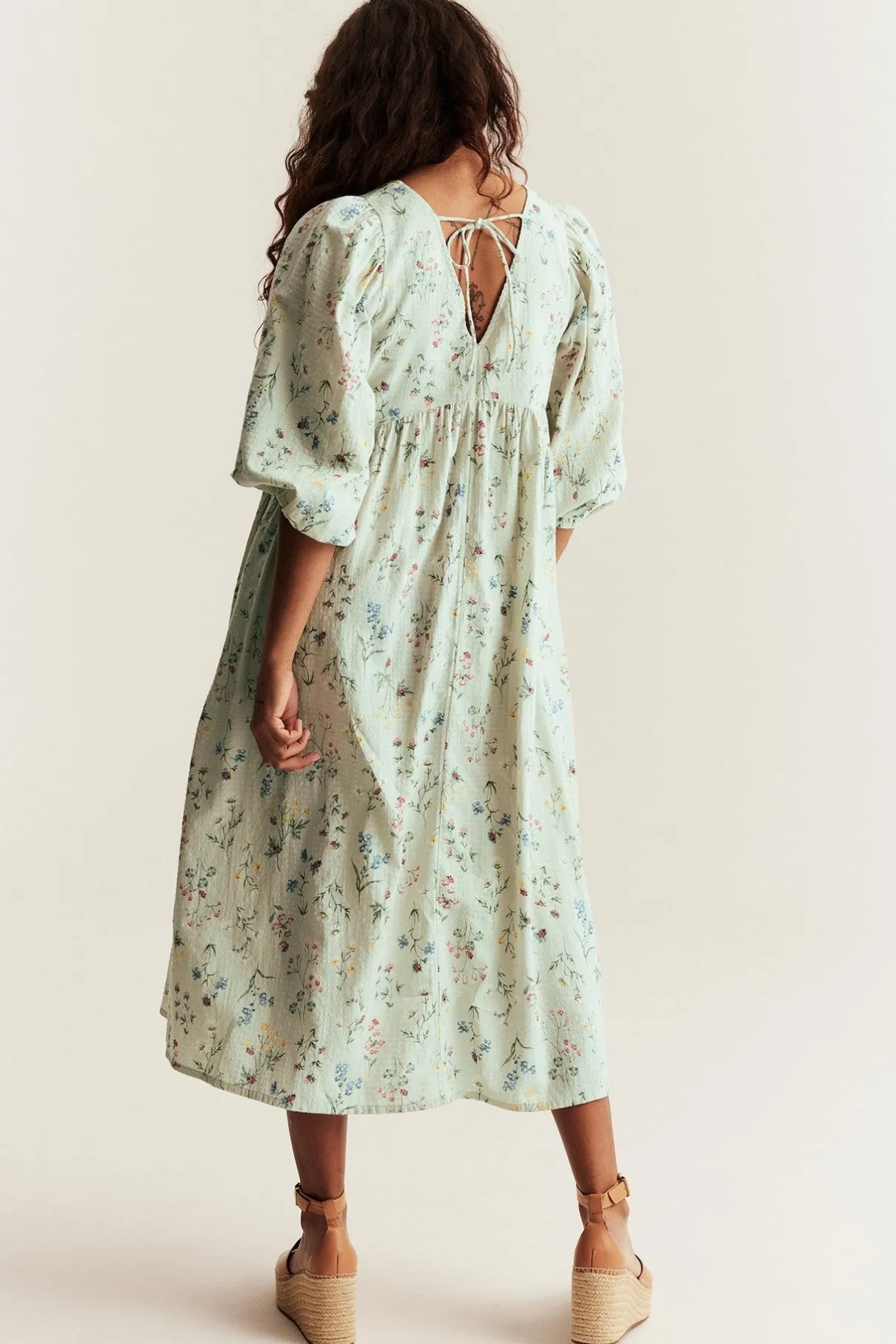 Women’s green floral cotton dress