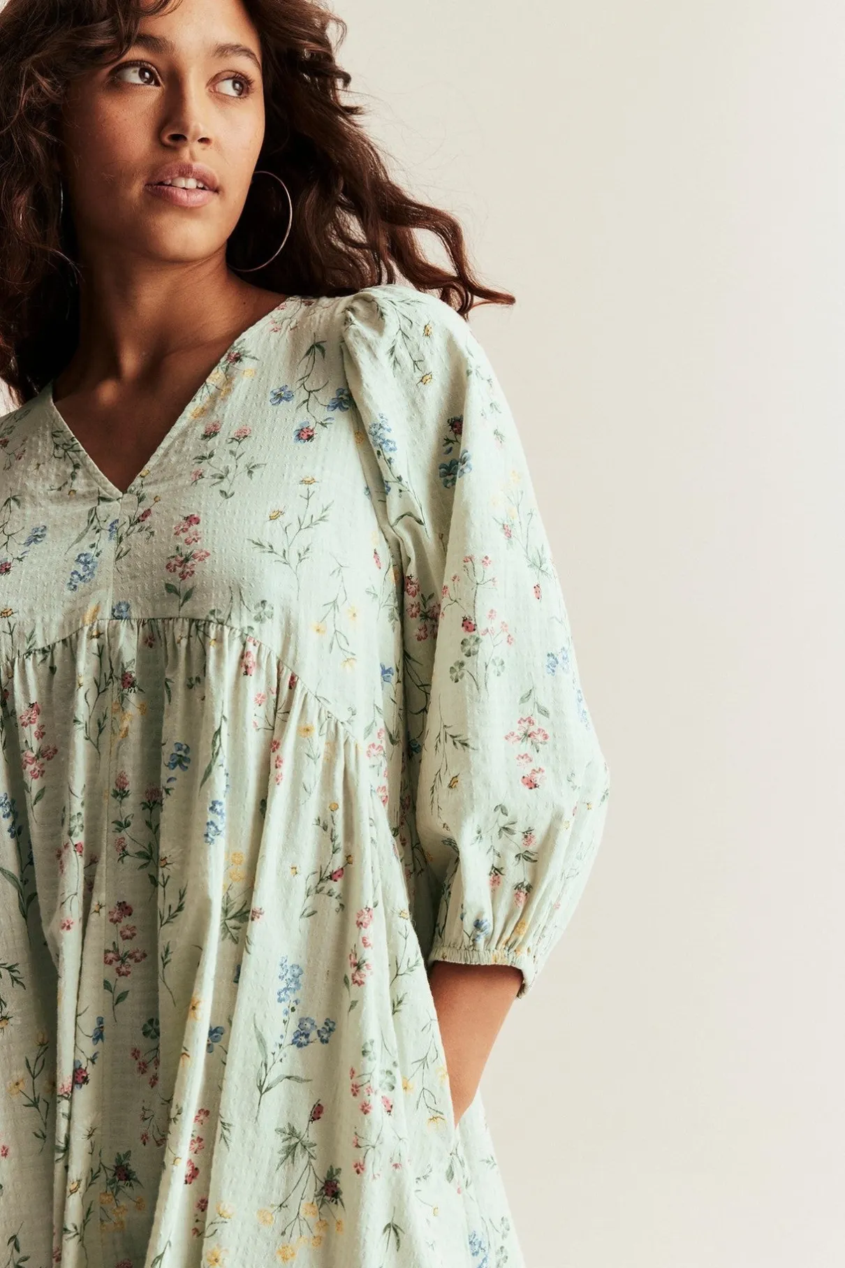 Women’s green floral cotton dress